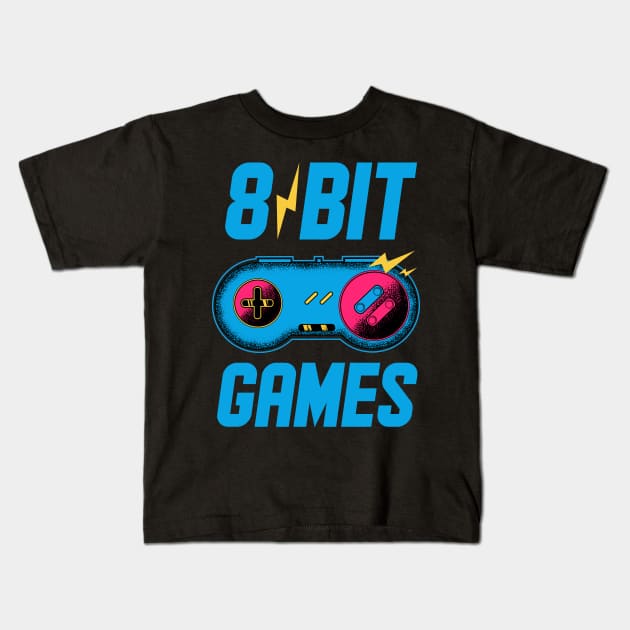 8 bit game Kids T-Shirt by The Losers Club